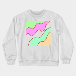 Pink green orange Red watercolor art Crewneck Sweatshirt